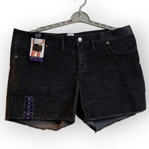 GAP Gray Corduroy Shorts Women's 16 High Rise Casual Cutoff NWT